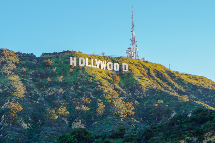 Hollywood sign overlooking Los Angeles